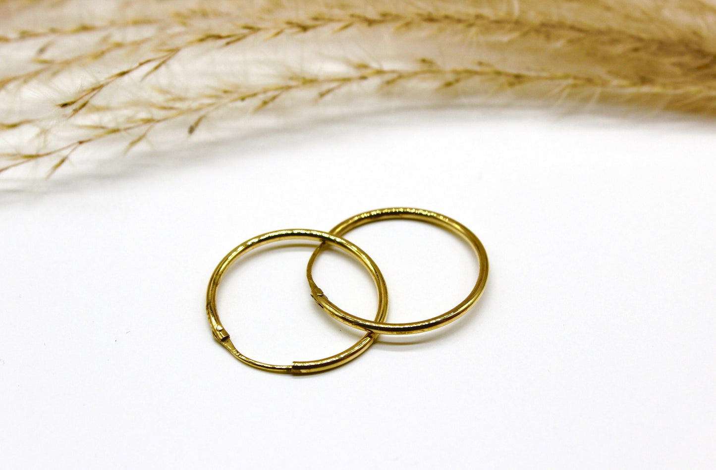 Schlichte & Abgerundete Creolen in 14K Gelbgold Fein
