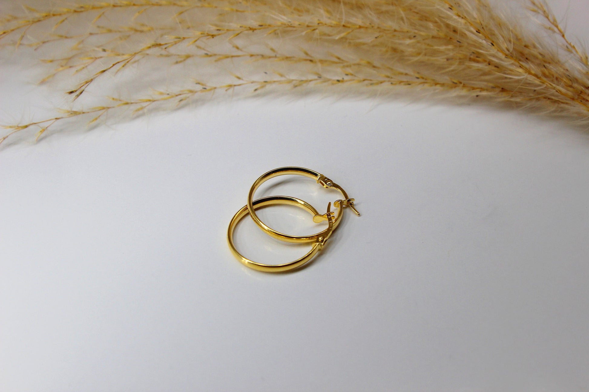 Schlichte Abgerundete Creolen aus 585 Gelbgold