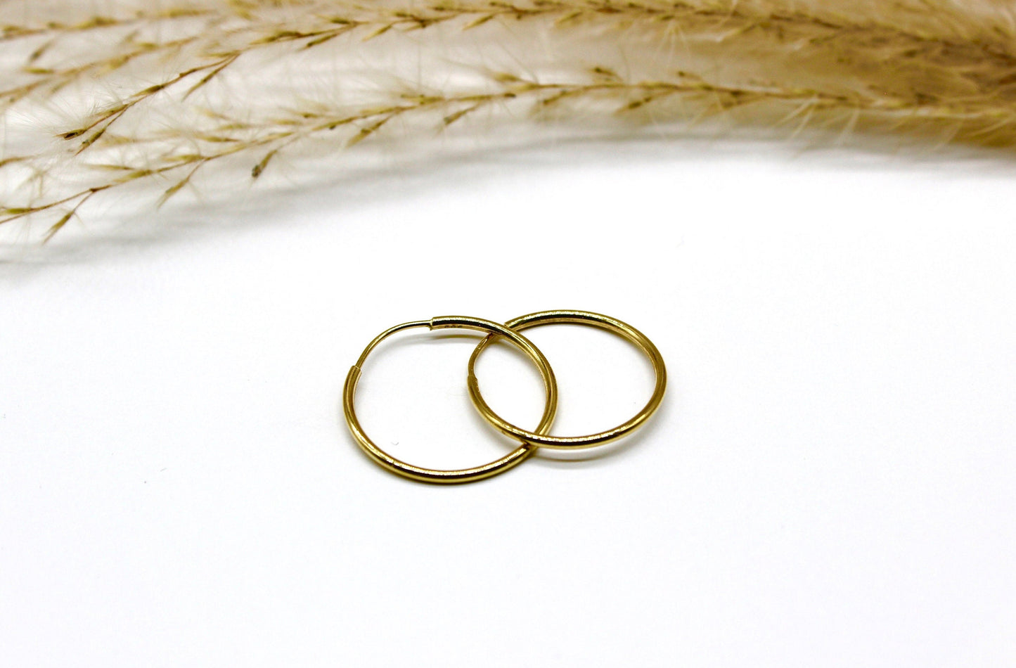 Schlichte & Abgerundete Creolen in 14K Gelbgold Fein