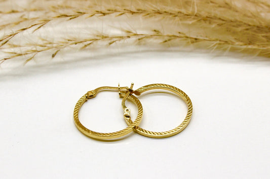 Geschliffene Creolen in 14K Gelbgold kleines Durchmesser