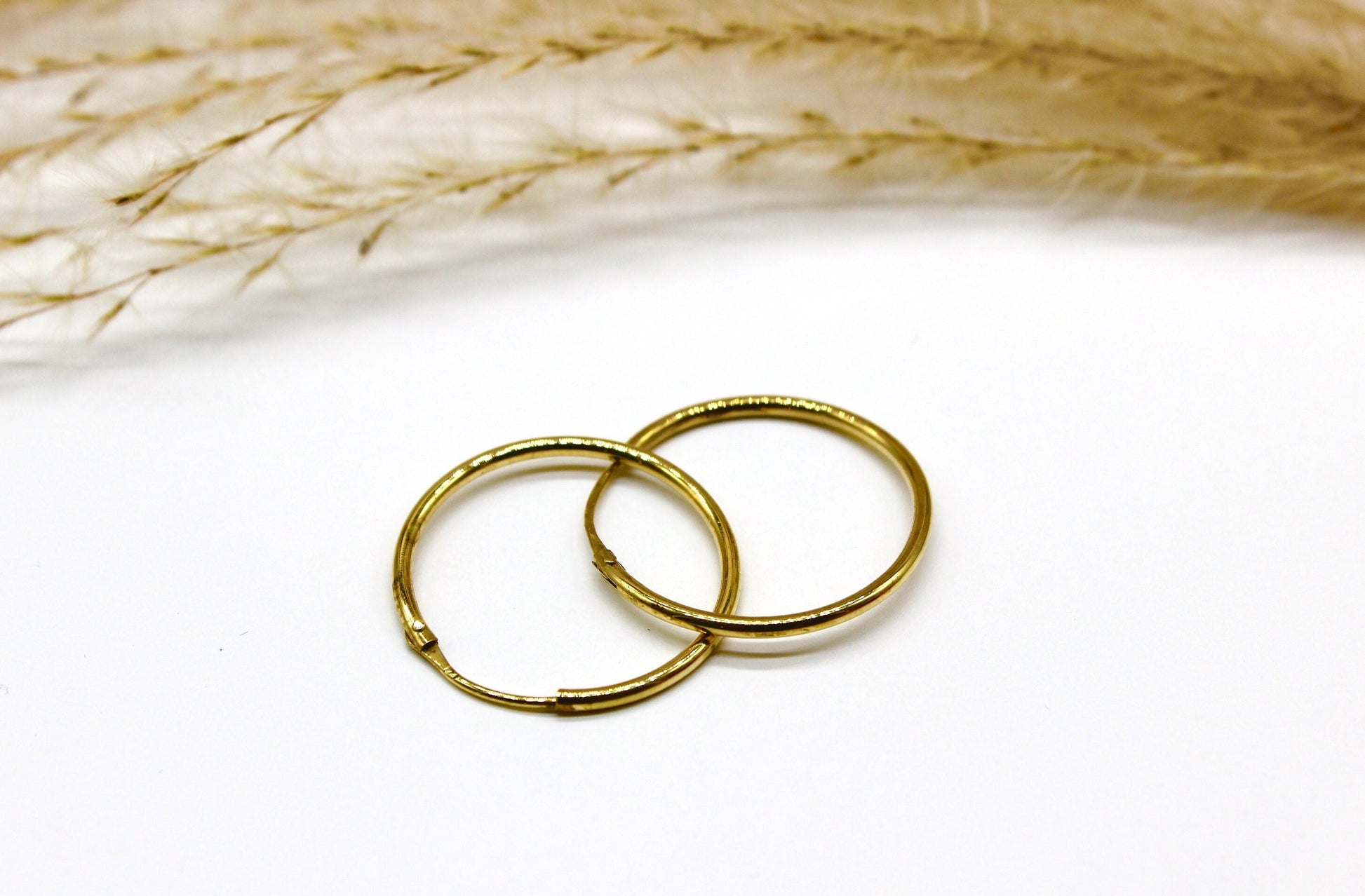 Schlichte & Abgerundete Creolen in 14K Gelbgold Fein