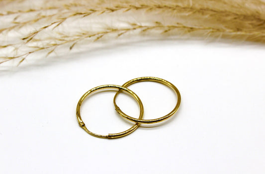 Schlichte & Abgerundete Creolen in 14K Gelbgold Fein